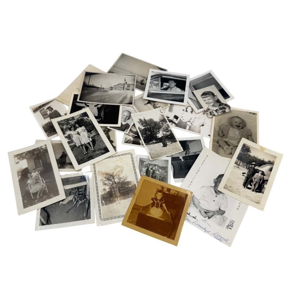 Vintage‎ Photograph Lot 50 B&W Sepia Family Snapshots 1940s-1960s